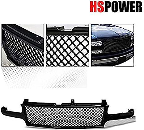 Gloss Black Mesh Front Grille For 1999-2002 Chevrolet Silverado 1500 HD, Suburban 2500, Tahoe – ABS, 1-Year Warranty